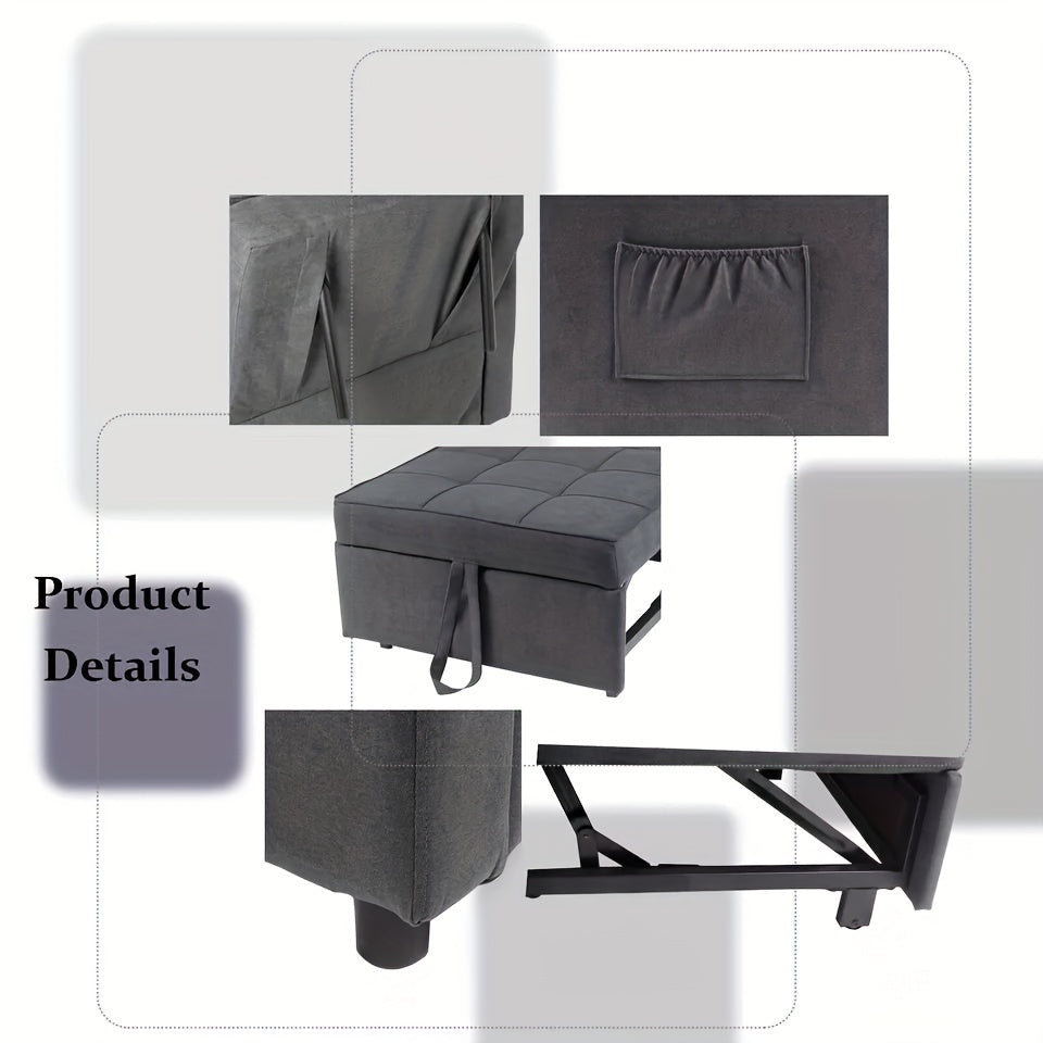 Sofa Bed Chair 3-in-1 Convertible Chair Bed, Lounger Sleeper Chair, Single Recliner For Small Space With Adjustable Backrest