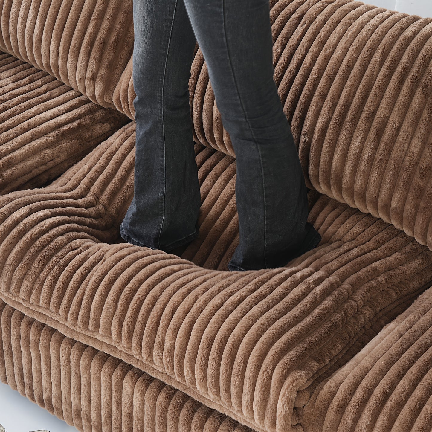 Modern Convertible Sleeper Sectional Sofa - Modular Living Room Couch with Washable Covers, Deep Seat Sleeper Sofa Bed, Space-Saving Design for Apartments, Lofts, Guest Rooms - No Assembly Required, Easy-Clean Fabric Upholste