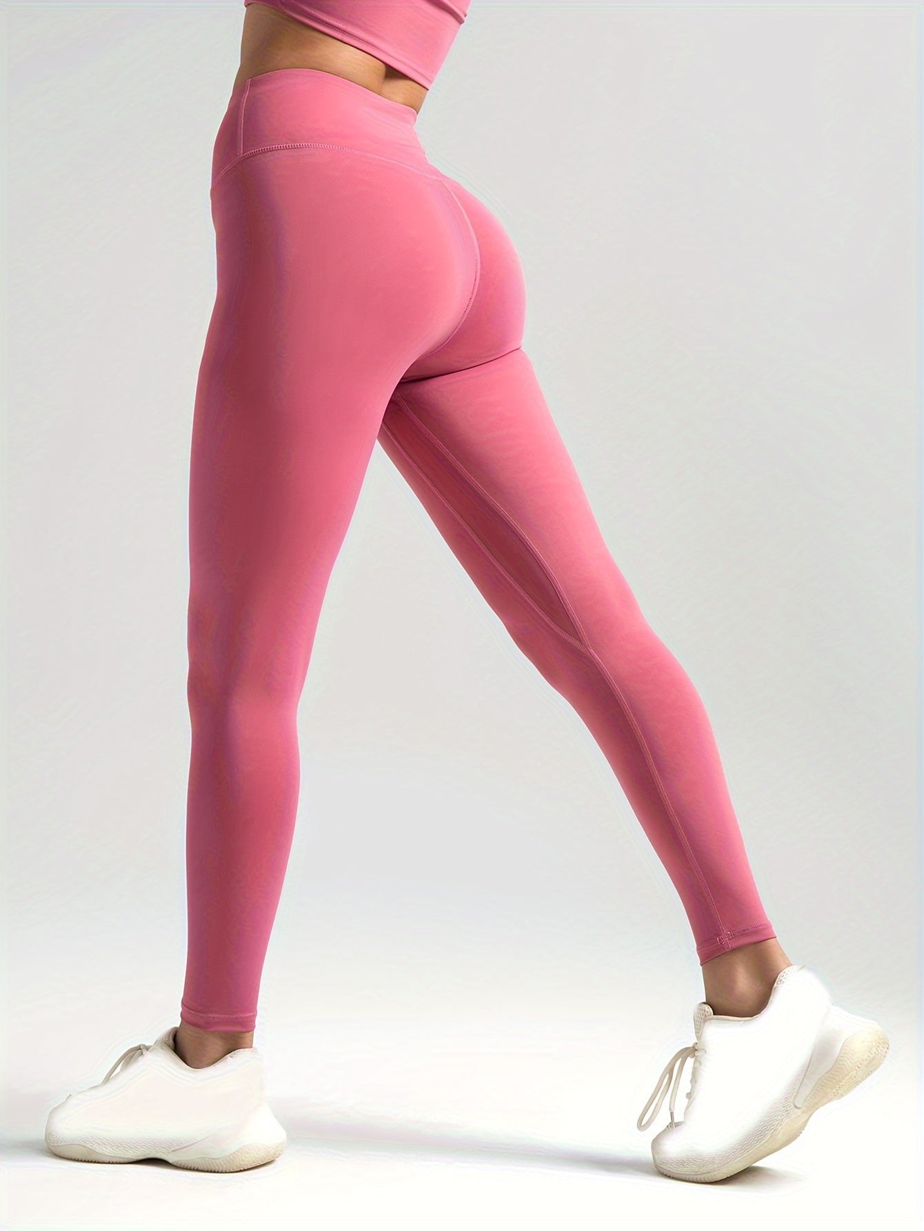 Comfortable High-Waist 10pcs Stretchy Yoga Leggings for Women - Polyester & Elastane Blend, Non-See-Through, Solid Color, Long Length, Perfect for Running & Fitness, All-Season Activewear