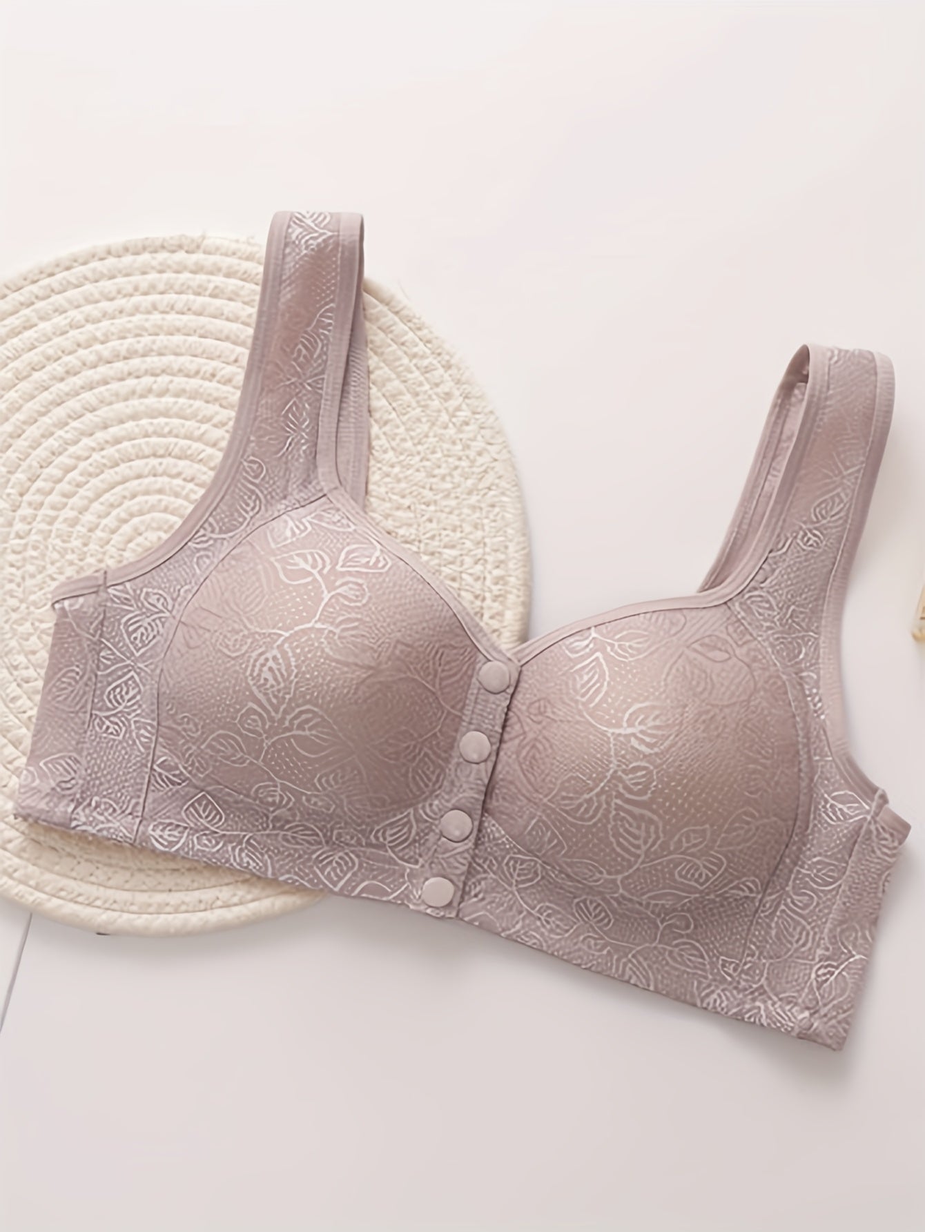 [Comfortable Front Clasp Bras] 4pcs Plus Size Comfortable Breathable Front Clasp Bras for Women | Middle-Aged and Elderly Mothers, Gathering and Lifting One-Piece Beauty Back Underwear