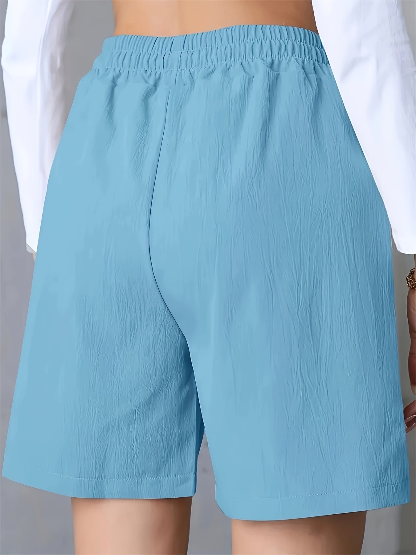 [3pcs Stretchy Shorts] 3pcs High-Waisted Stretchy Women's Athletic Shorts | Solid Color, Pockets, Perfect for Summer Activities | Functional Fashion, Glossy Fabric