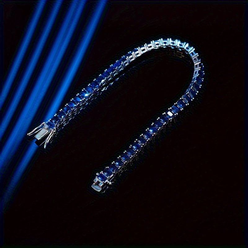 5.2g 1pc 925 Silver Bracelet, Synthetic Blue Jewel Bracelet Beautiful Valentiner Day Gift, Birthday Gift or Christmas Gift, Gorgeous Luxury Style, The First Choice for Gifts