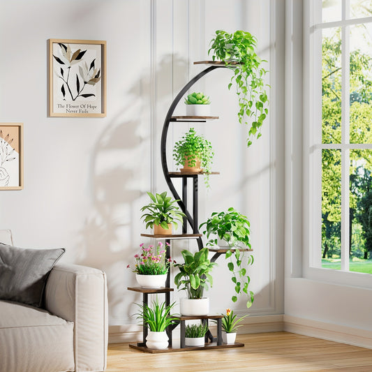 Plant Stand Indoor With Grow Light, 8 Tiered Metal Plant Shelf Indoor, 65'' Tall Plant Stands For Indoor Plants Multiple, Flower Stands For Indoor Plants Living Room, Patio, Balcony 1 Pack