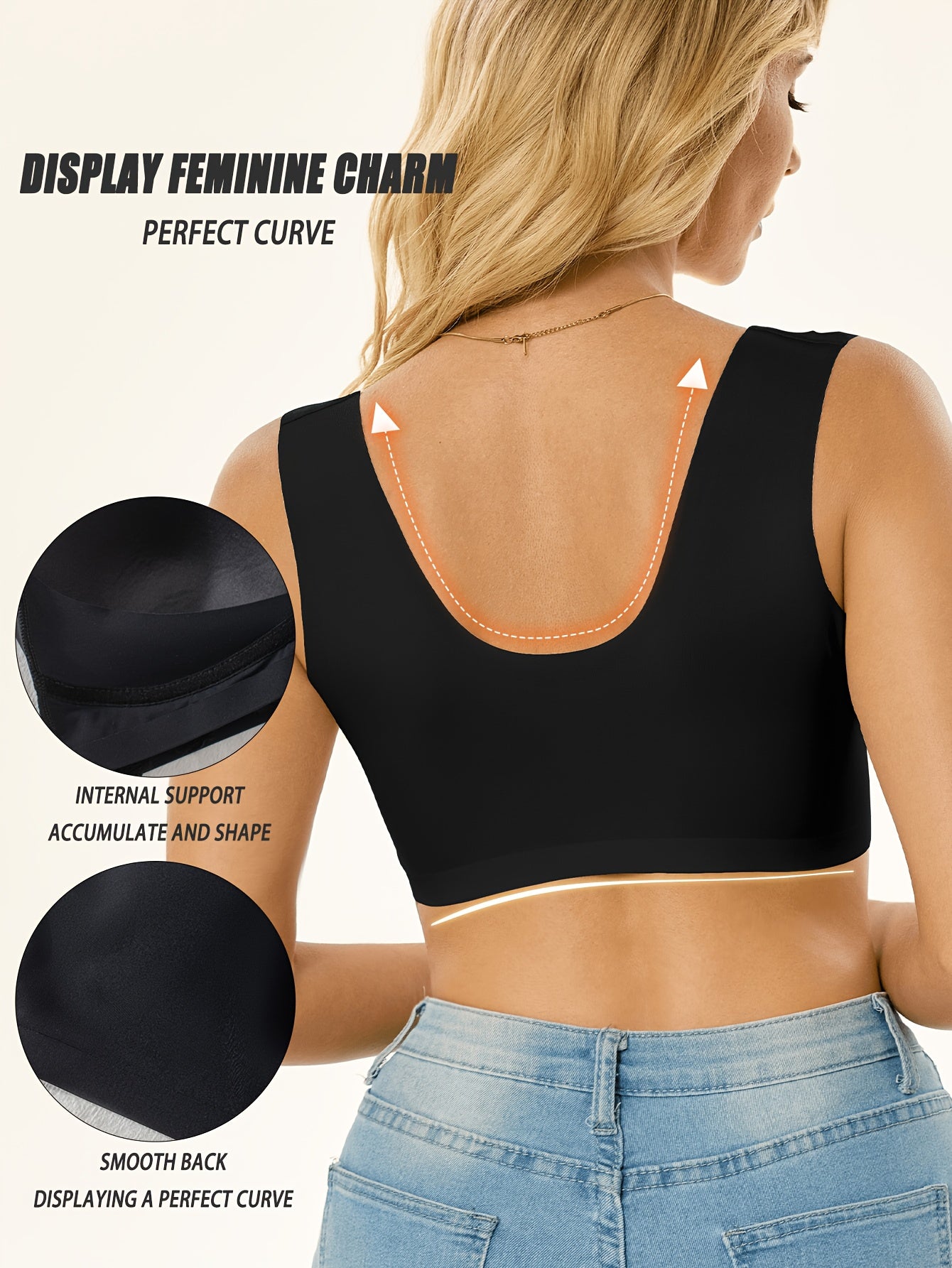 6pcs Lace Spliced front-opening Women's bra, elegant, wireless, No underwire, And romantic, charming, gathering, -sagging, High support, Adjustable, Seamless Bras for Women, Strapless Bras for Women Full Support, Front Closur