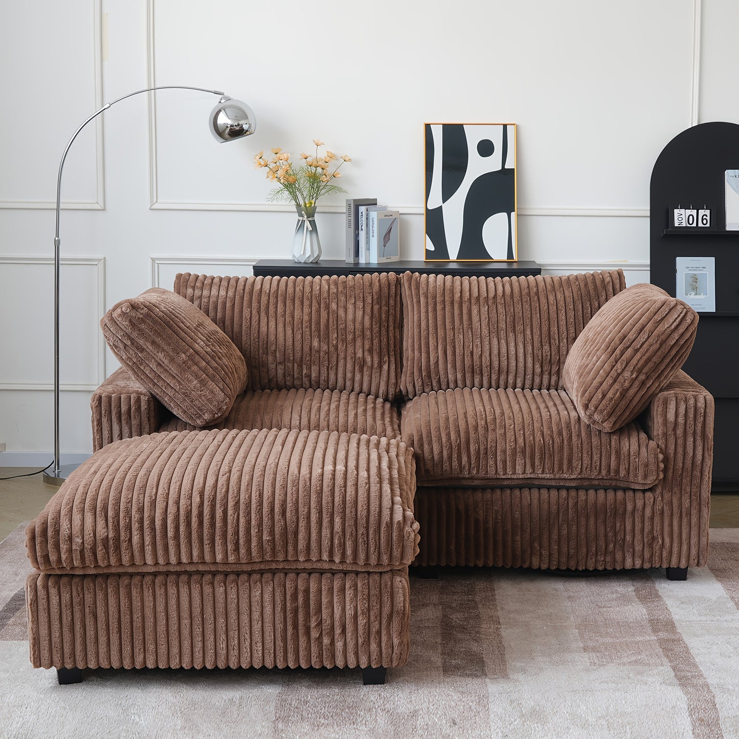 Modern Convertible Sleeper Sectional Sofa - Modular Living Room Couch with Washable Covers, Deep Seat Sleeper Sofa Bed, Space-Saving Design for Apartments, Lofts, Guest Rooms - No Assembly Required, Easy-Clean Fabric Upholste