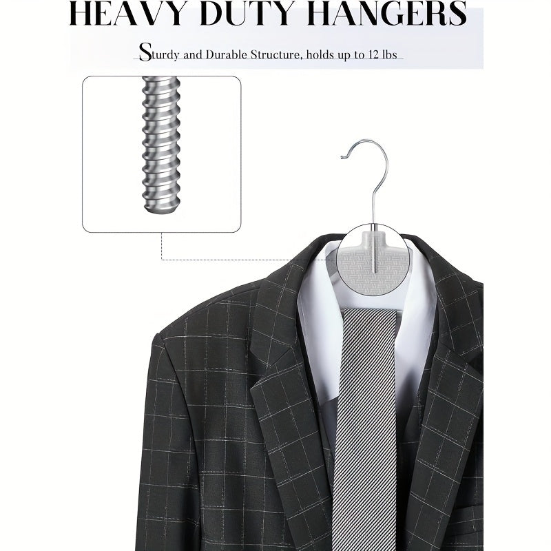50 Pack Heavy-Duty Plastic Hangers with Non-Slip Grips, Durable Space-Saving Closet Organizers for Shirts, Pants, Dresses & Coats - Grey & Purple, Clothes Hangers, Garment Storage, Sleek Design, Longlasting Material, Busy Pro