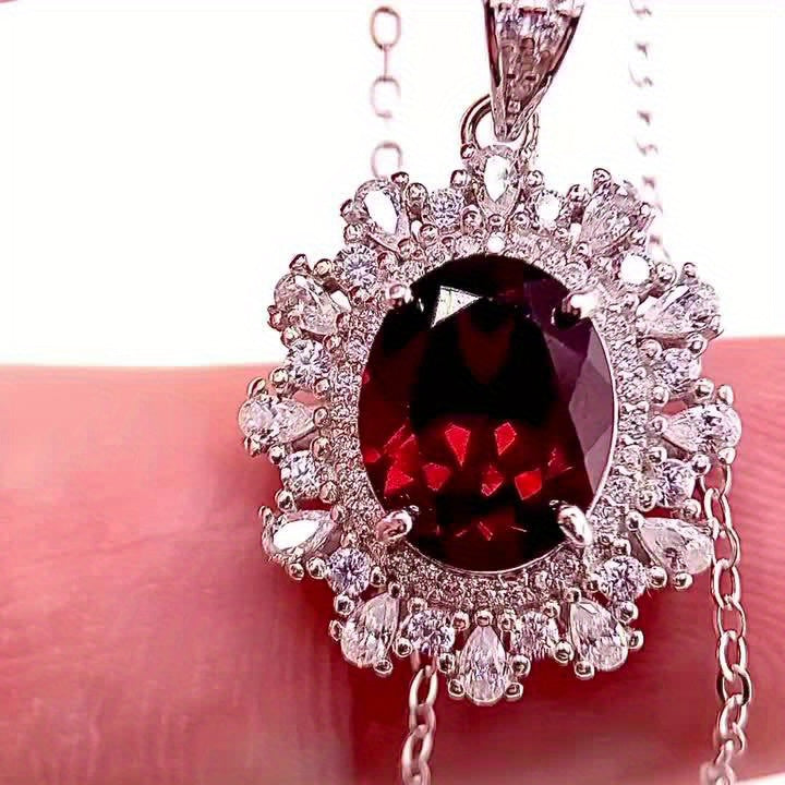 1pc of Natural Garnet Necklace Made of S925 Silver, a Birthstone Gift for Anniversaries And Valentine'S Day.