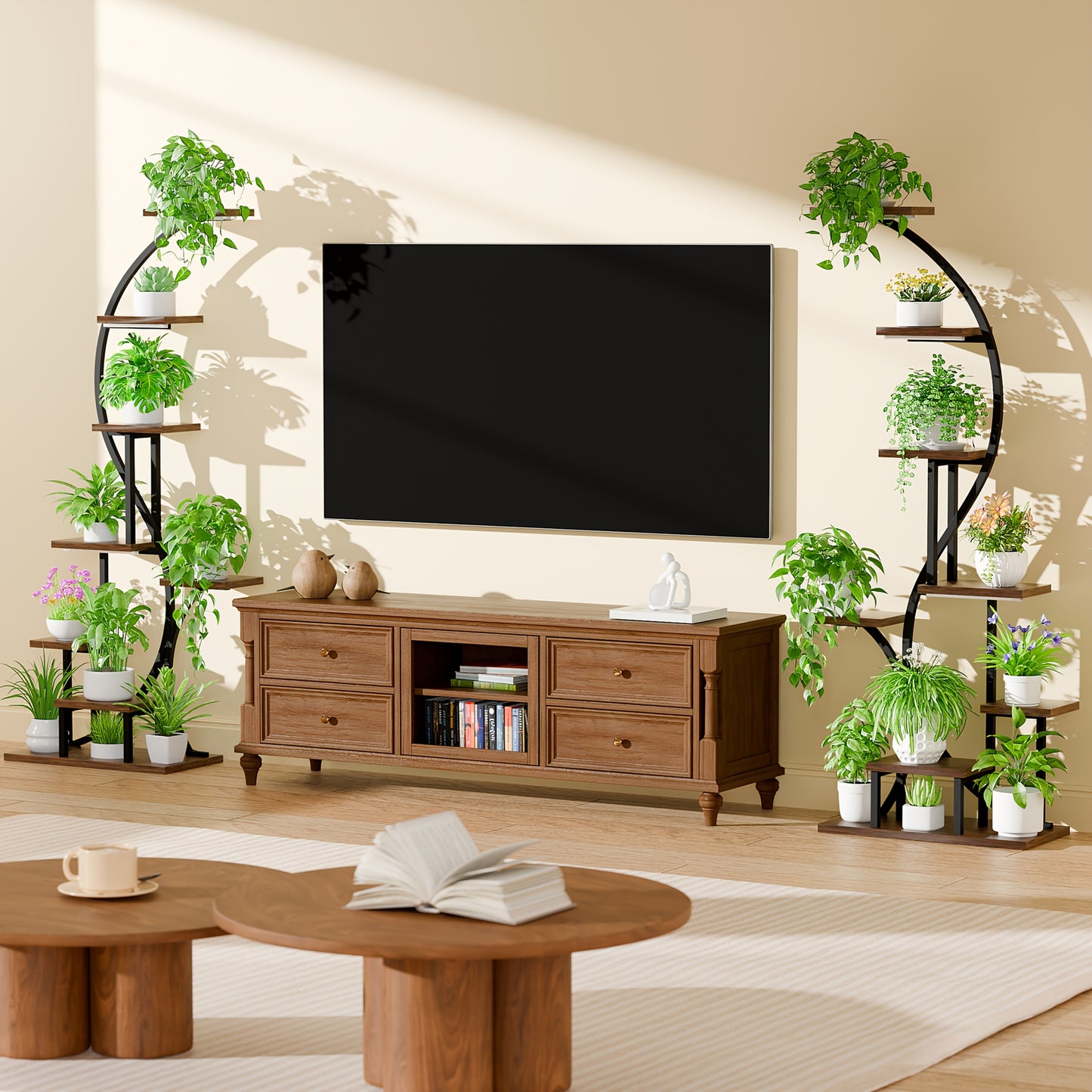 Plant Stand Indoor With Grow Light, 8 Tiered Metal Plant Shelf Indoor, 65'' Tall Plant Stands For Indoor Plants Multiple, Flower Stands For Indoor Plants Living Room, Patio, Balcony 1 Pack