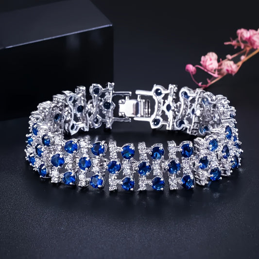 Luxurious Vintage-Inspired Zirconia Bracelet For Women - Perfect For Weddings & Parties, White Golden Plated Jewelry For Women Necklaces For Women, High End Jewelry Box Packaging