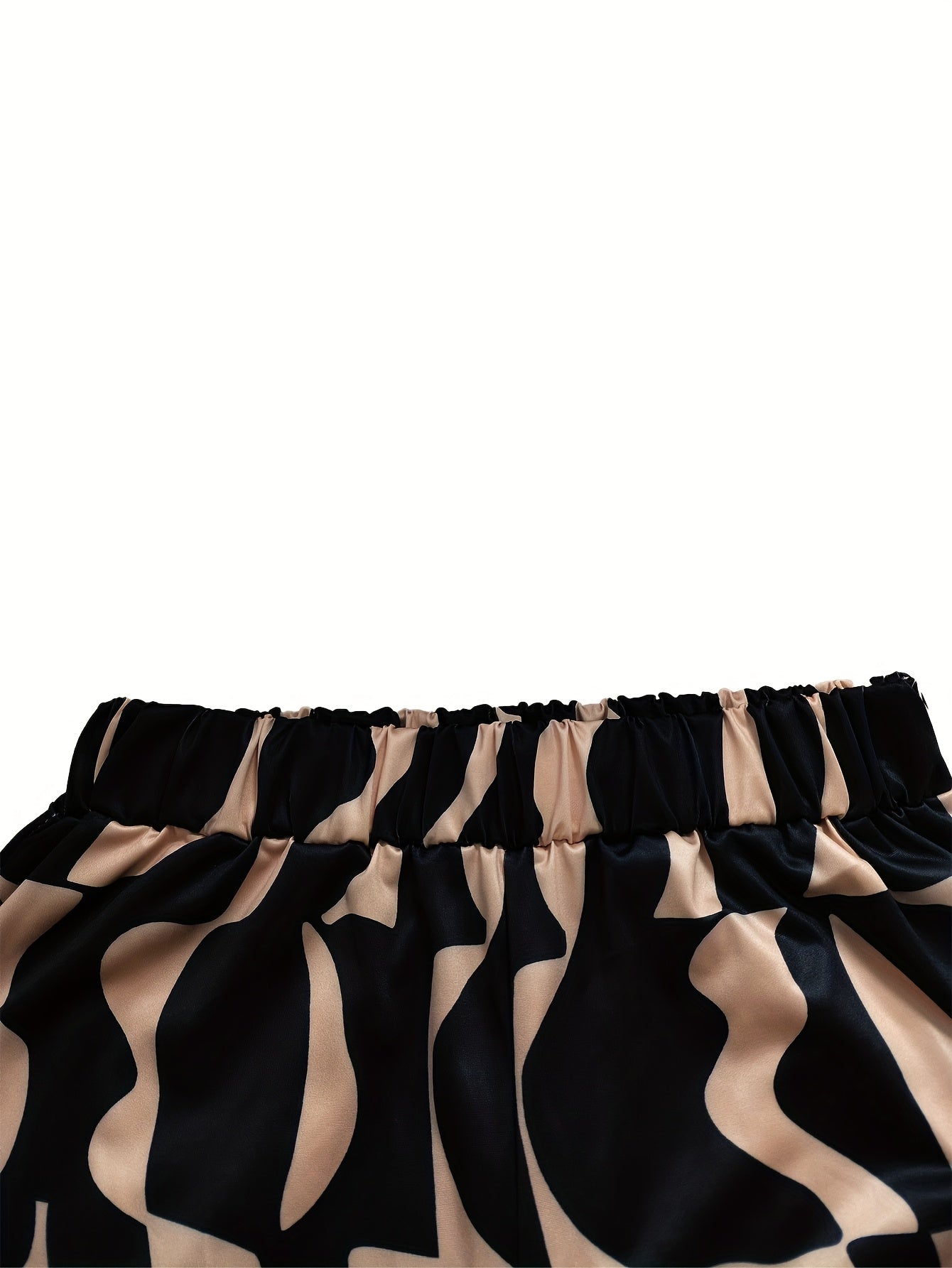 Women's Fall Winter 2pcs Set - Long Sleeve Top & Pants, Casual Elegant, Stylish, Solid Color Top & Geometric Print Pants, for Formal Occasions & Casual Outings
