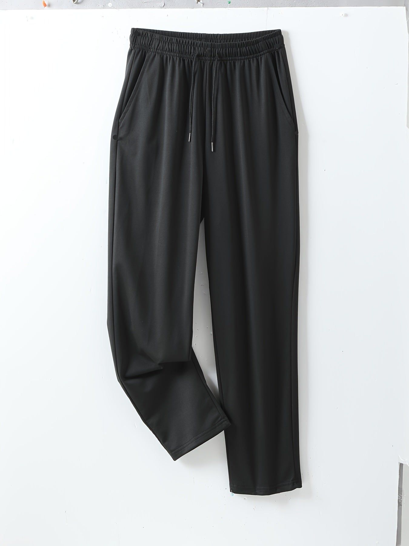 3pcs Women's Summer Casual Pants - Quick-Dry Breathable Polyester-Spandex Blend, Elastic Drawstring Waist with Side Pockets, Solid Color Running Workout Leggings, Smooth Texture Fabric for & Casual Wear, Clothes, Flattering F