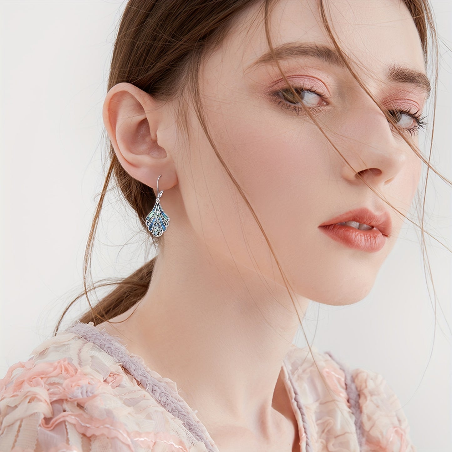 925 Sterling Silver Abalone Shell Dangle Drop Earrings For Women Filigree Bohemian Earrings Jewelry Gift