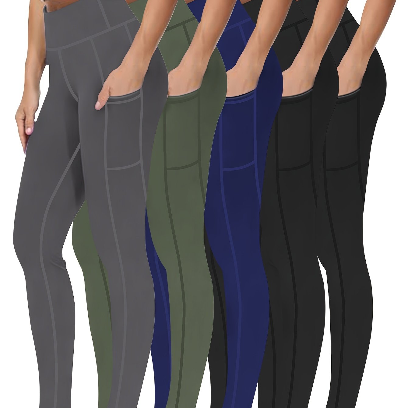 Five piece set of oversized sports leggings for women's 9-point yoga pants, fitness running compression pants
