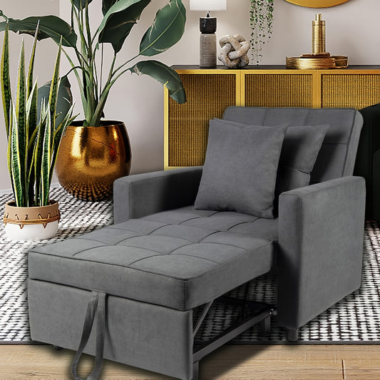 Sofa Bed Chair 3-in-1 Convertible Chair Bed, Lounger Sleeper Chair, Single Recliner For Small Space With Adjustable Backrest