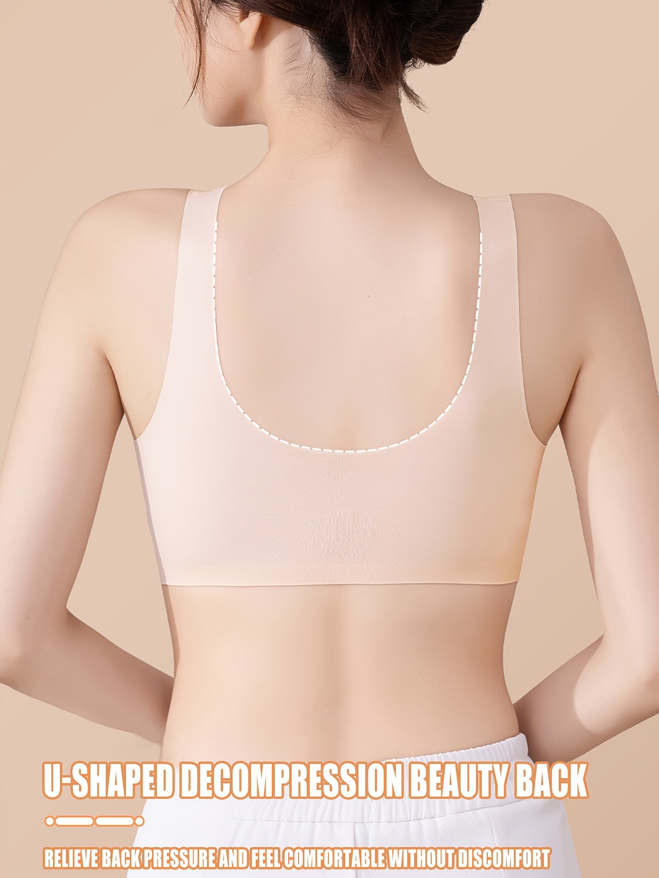 5pcs Seamless Front-Opening Underwire-Free Push-Up Bra for Women with Lift and Support