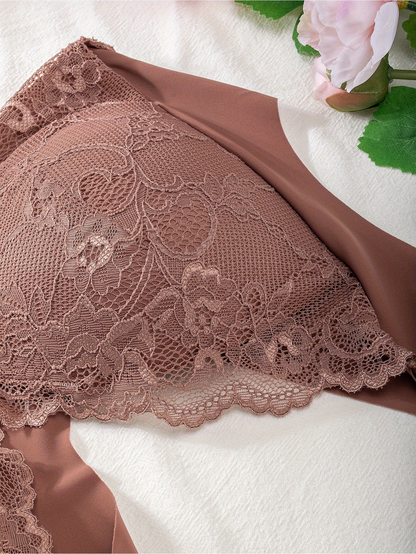 [Elegant Lace Bra] 6 Pack Elegant Lace Bra - Front Clasp, Wireless High Support, Breathable Nylon, Perfect Fit, Large Size, Multiple Colors